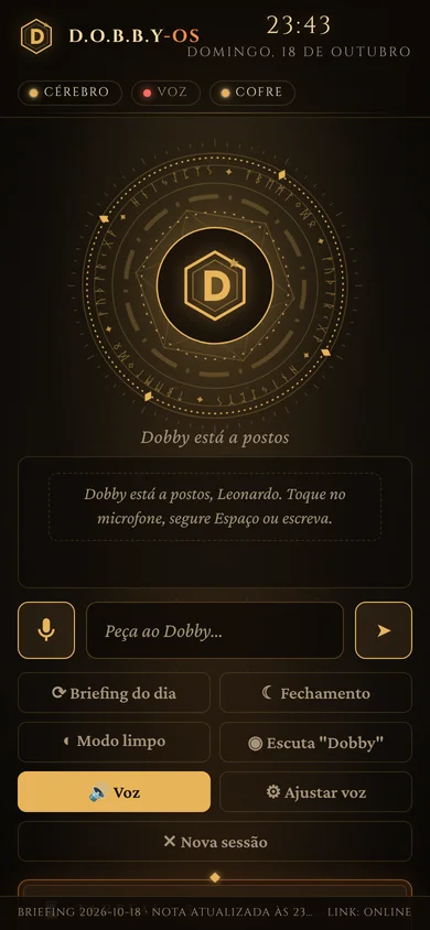 HUD do D.O.B.B.Y-OS na tela do celular
