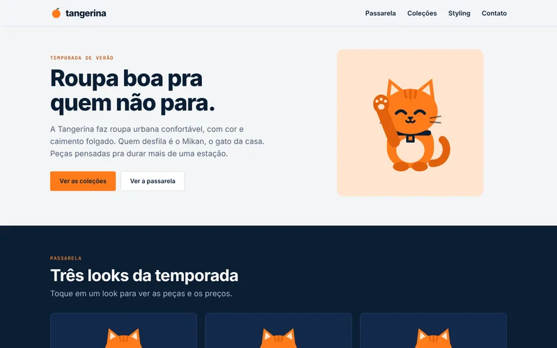 Tela inicial do Tangerina